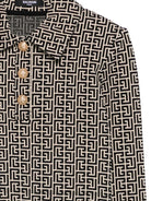 Polo per bambina Balmain Kids nero con stampa geometrica - Rubino Kids