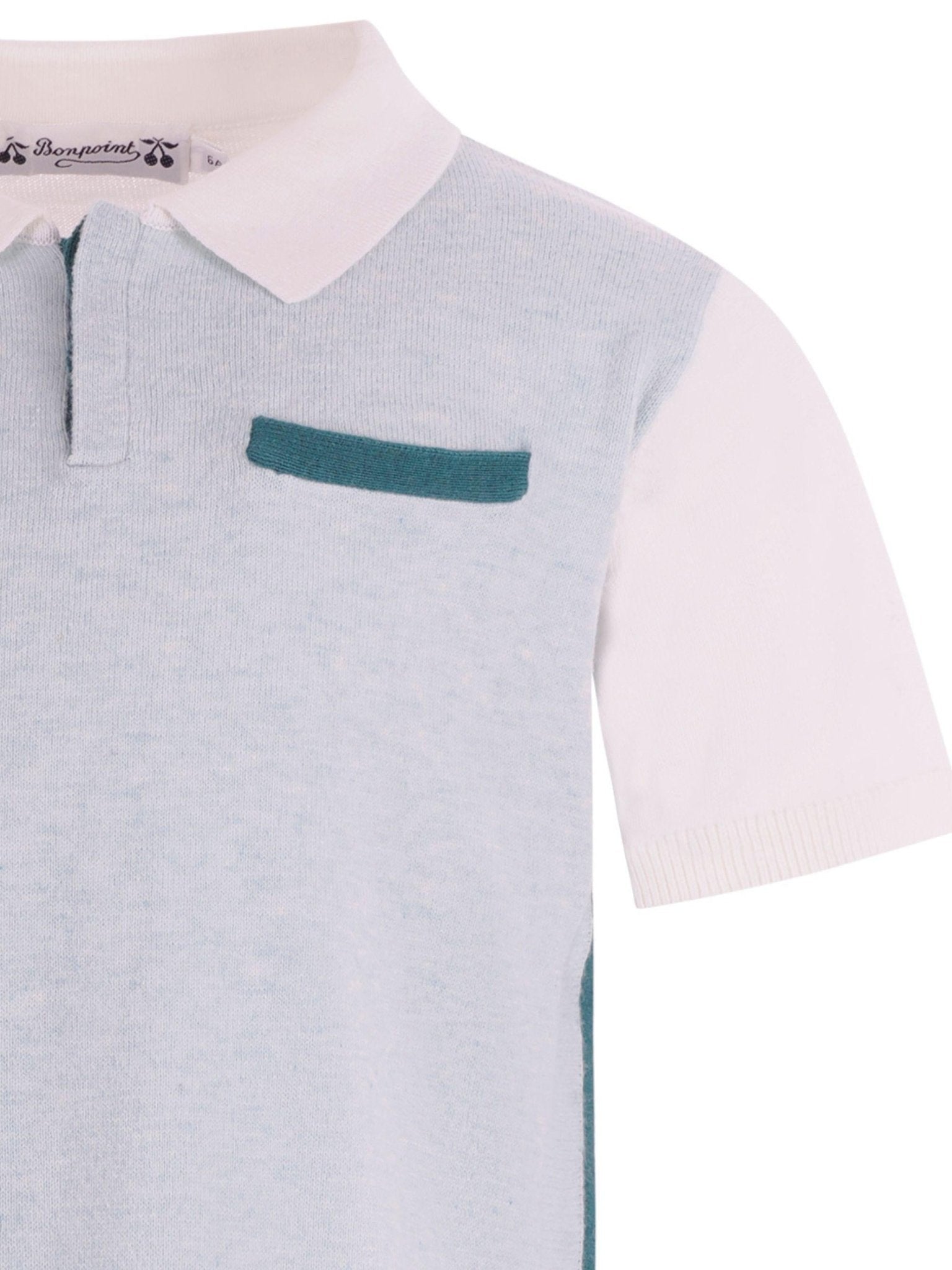 Polo per bambino Bonpoint verde con taschino - Rubino Kids