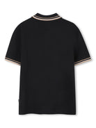 Polo per bambino Boss Kids nero con dettaglio con logo - Rubino Kids