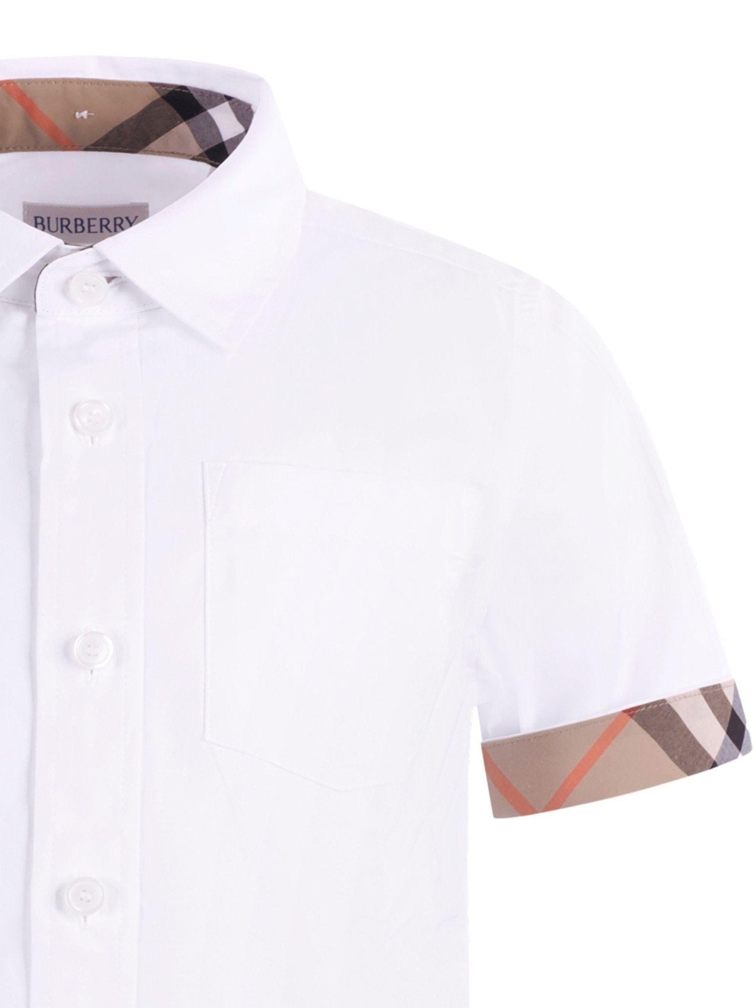 Polo per bambino Burberry Kids bianca con colletto a punta - Rubino Kids