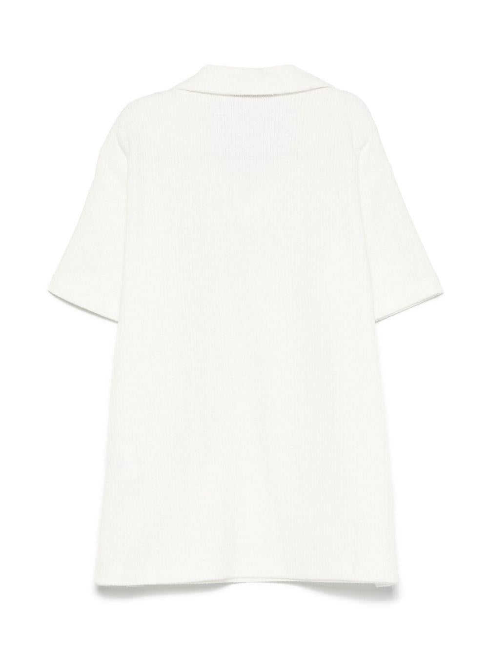 Polo per bambino Paolo Pecora Kids bianco in maglia con effetto raschel - Rubino Kids