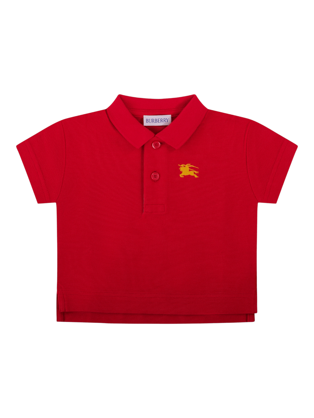 Polo per neonato Burberry Kids rossa cotone in piquè di cotone - Rubino Kids