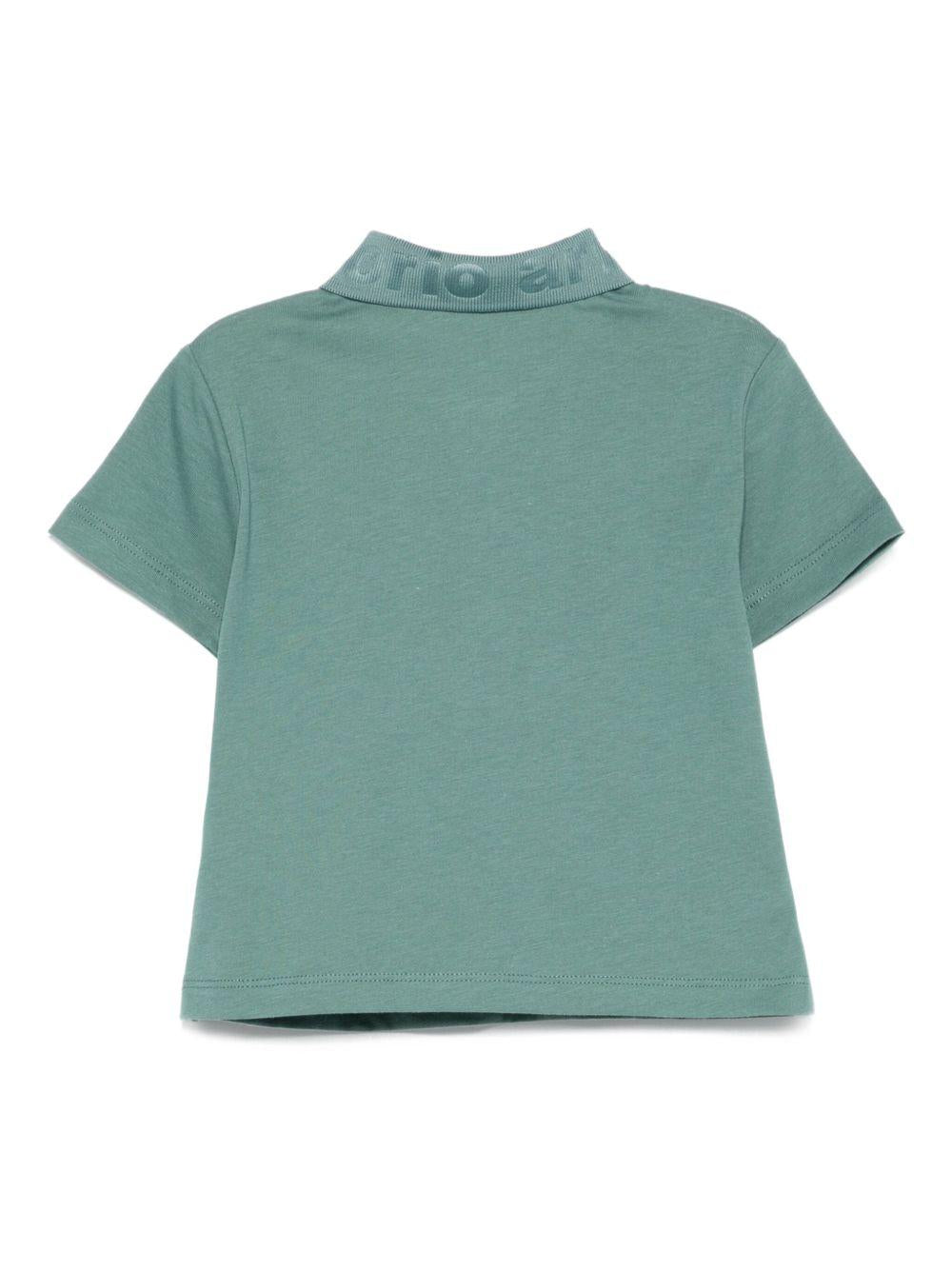 Polo per neonato Emporio Armani Kids verde con colletto con logo - Rubino Kids