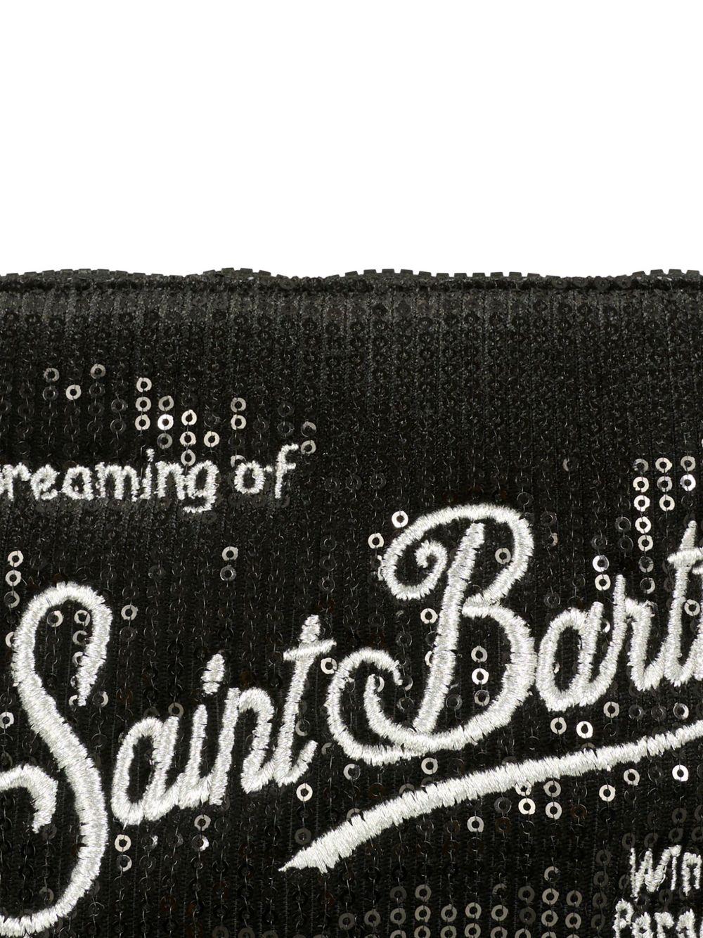Pouch per bambina MC2 Saint Barth Kids nera con decorazione con paillettes - Rubino Kids