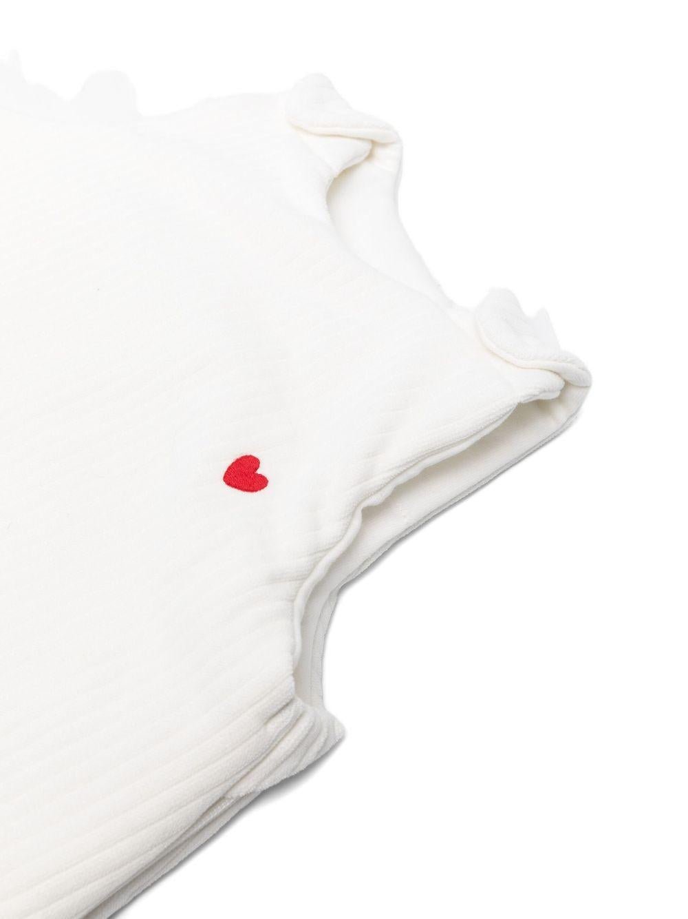 Sacco nanna per neonati Petit Bateau bianco con ricamo cuore - Rubino Kids