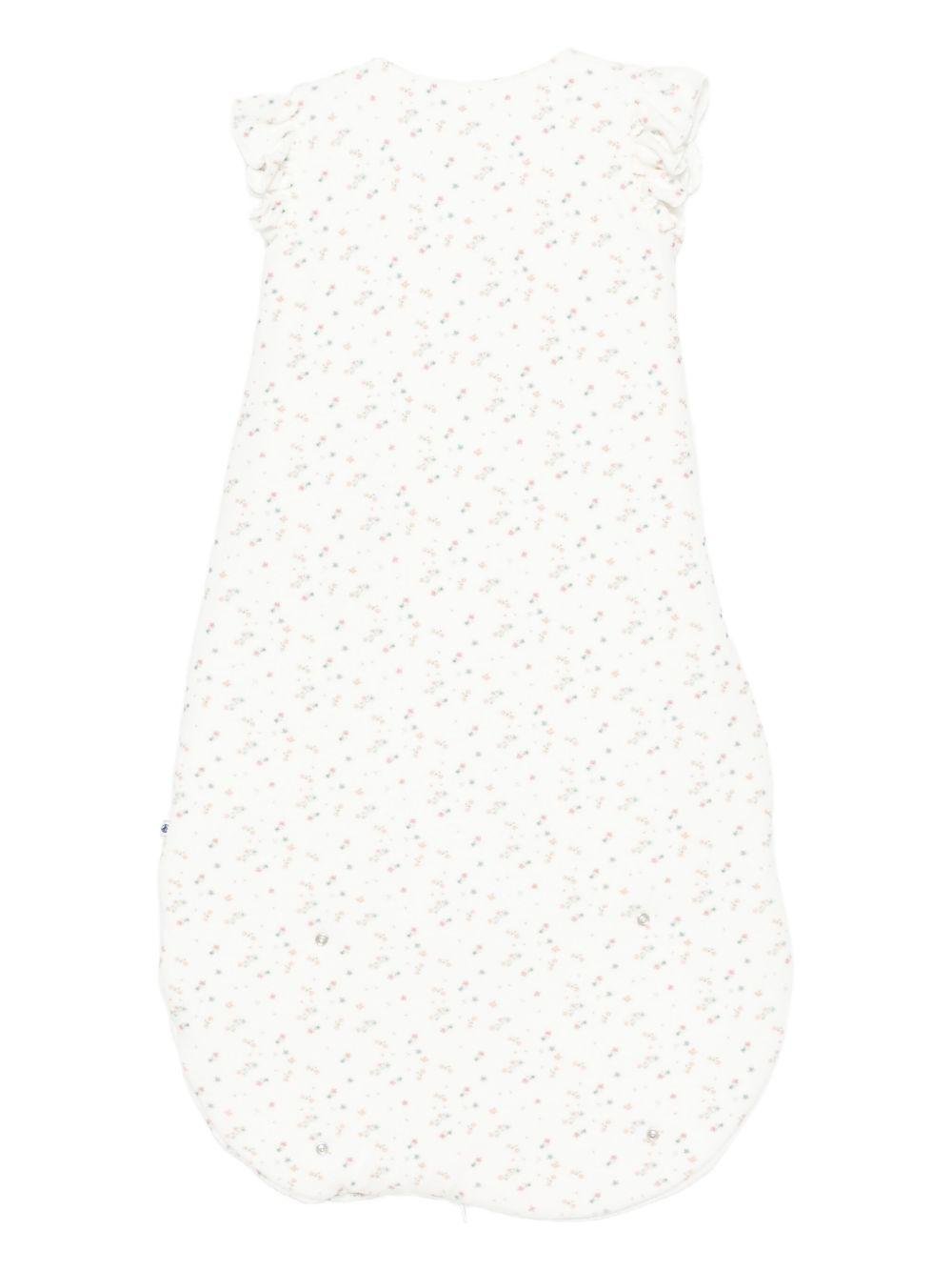 Sacco nanna per neonati Petit Bateau bianco con stampa con fiori all - over - Rubino Kids