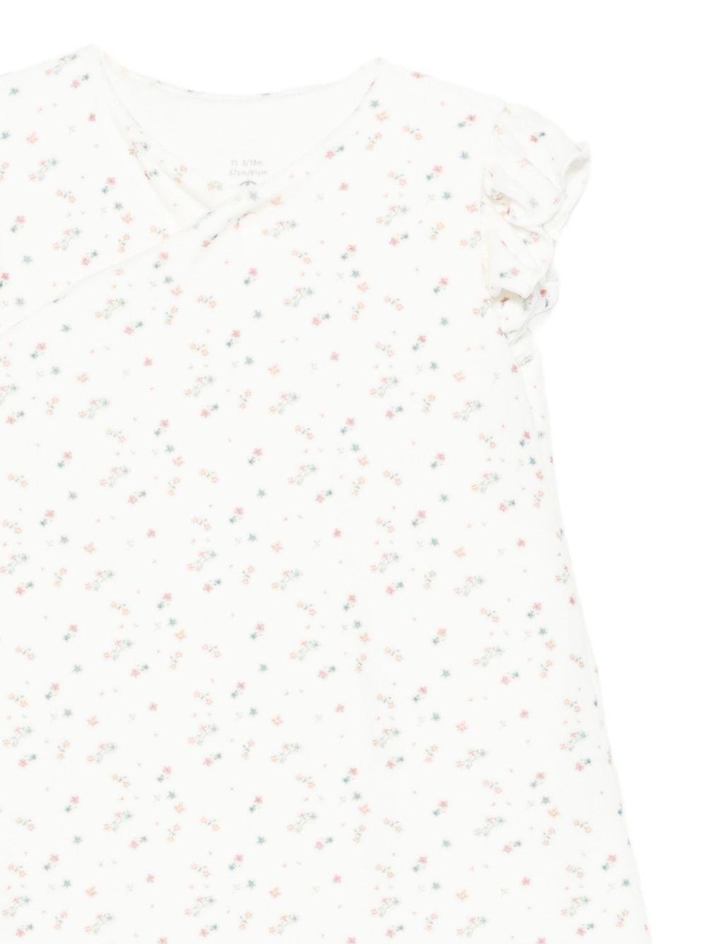 Sacco nanna per neonati Petit Bateau bianco con stampa con fiori all - over - Rubino Kids