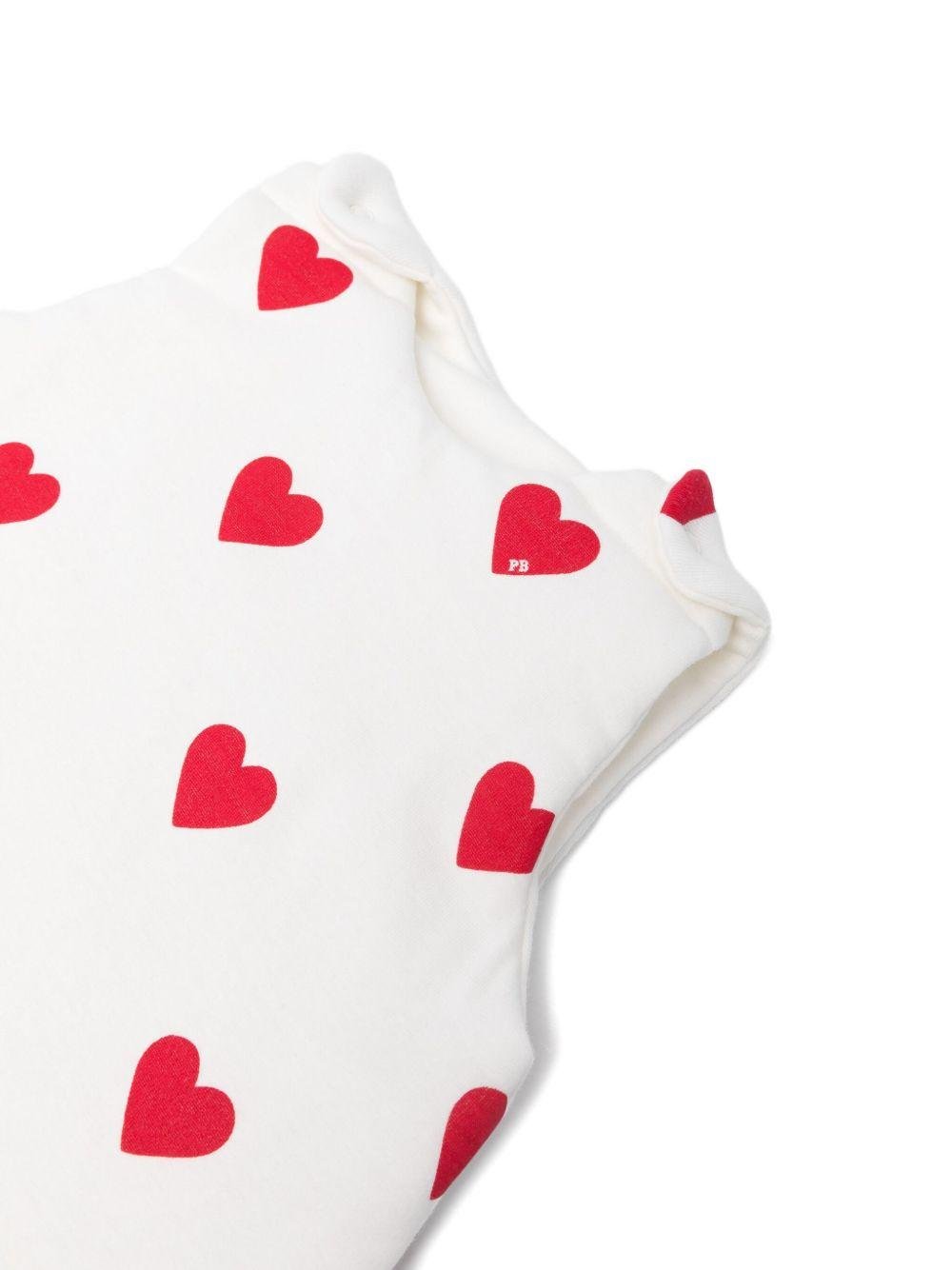 Sacco nanna per neonati Petit Bateau bianco con stampa cuore - Rubino Kids