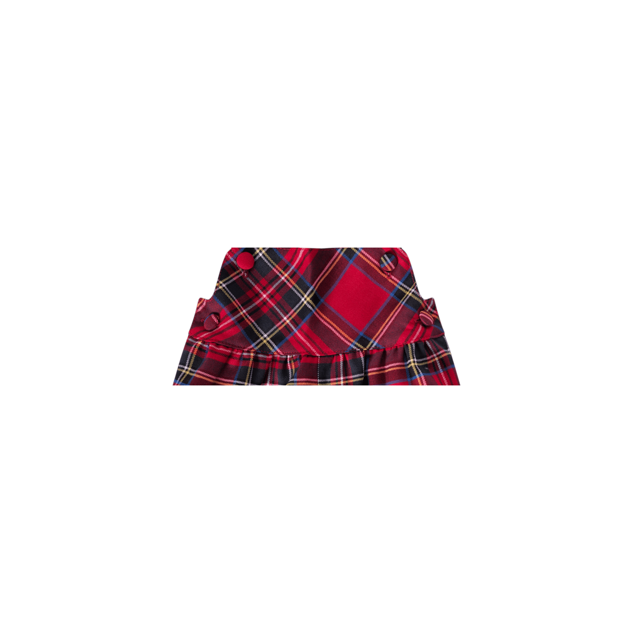 Salopette per neonato Baroni rossa con motivo tartan - Rubino Kids