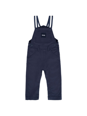 Boss Kids Baby Overalls in Blue with Striped Shoulder Straps