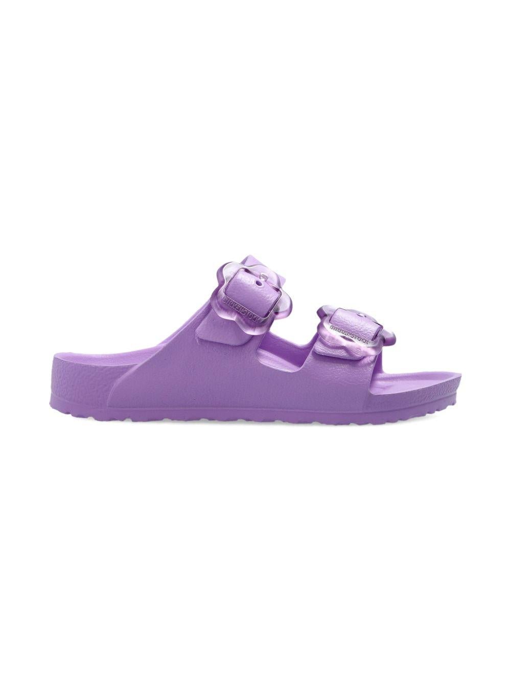 Sandali Arizona per bambina Birkenstock Kids viola con chiusura fibbia - Rubino Kids
