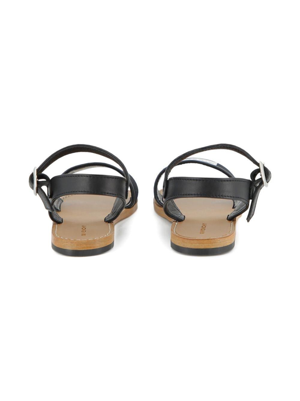 Sandali da bambina Givenchy Kids neri con dettaglio logo - Rubino Kids