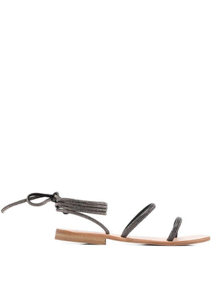 MC2 Saint Barth women's black ankle strap sandals