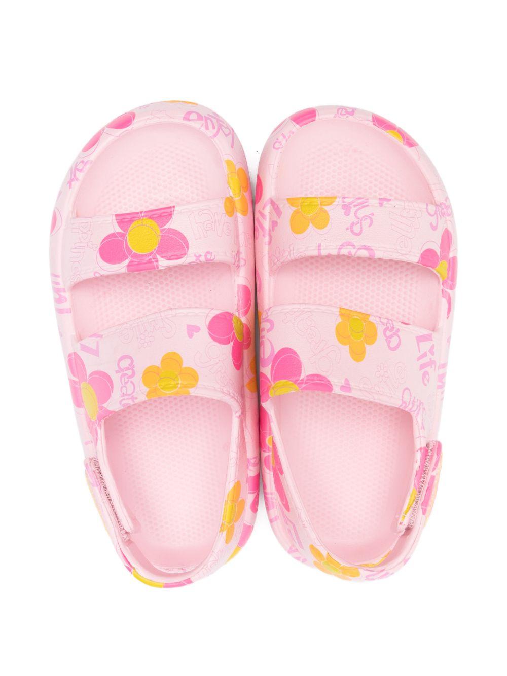 Sandali per bambina Billieblush rosa con stampa floreale all - over - Rubino Kids