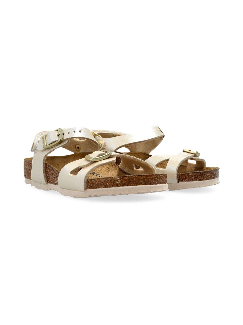 Sandali per bambina Birkenstock Kids Rio beige con cinturino posteriore - Rubino Kids