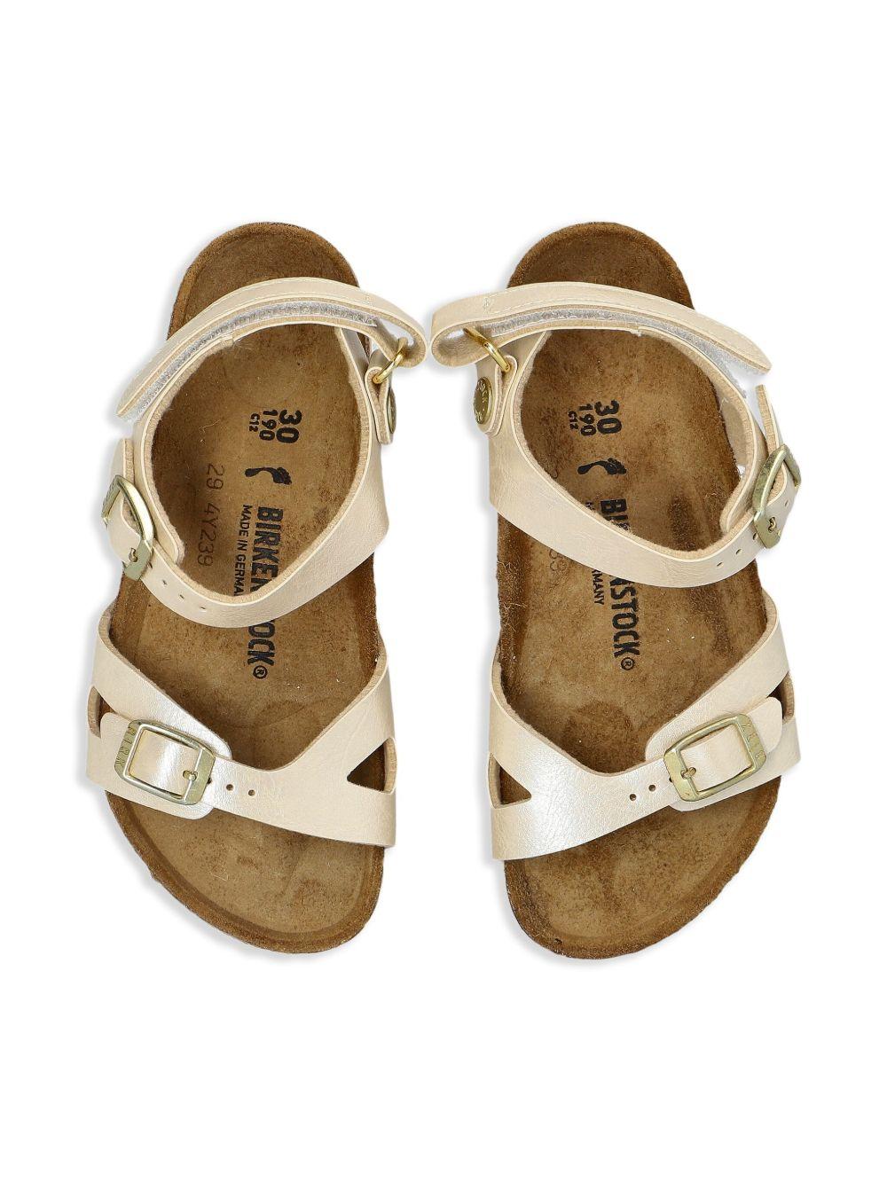 Sandali per bambina Birkenstock Kids Rio beige con cinturino posteriore - Rubino Kids
