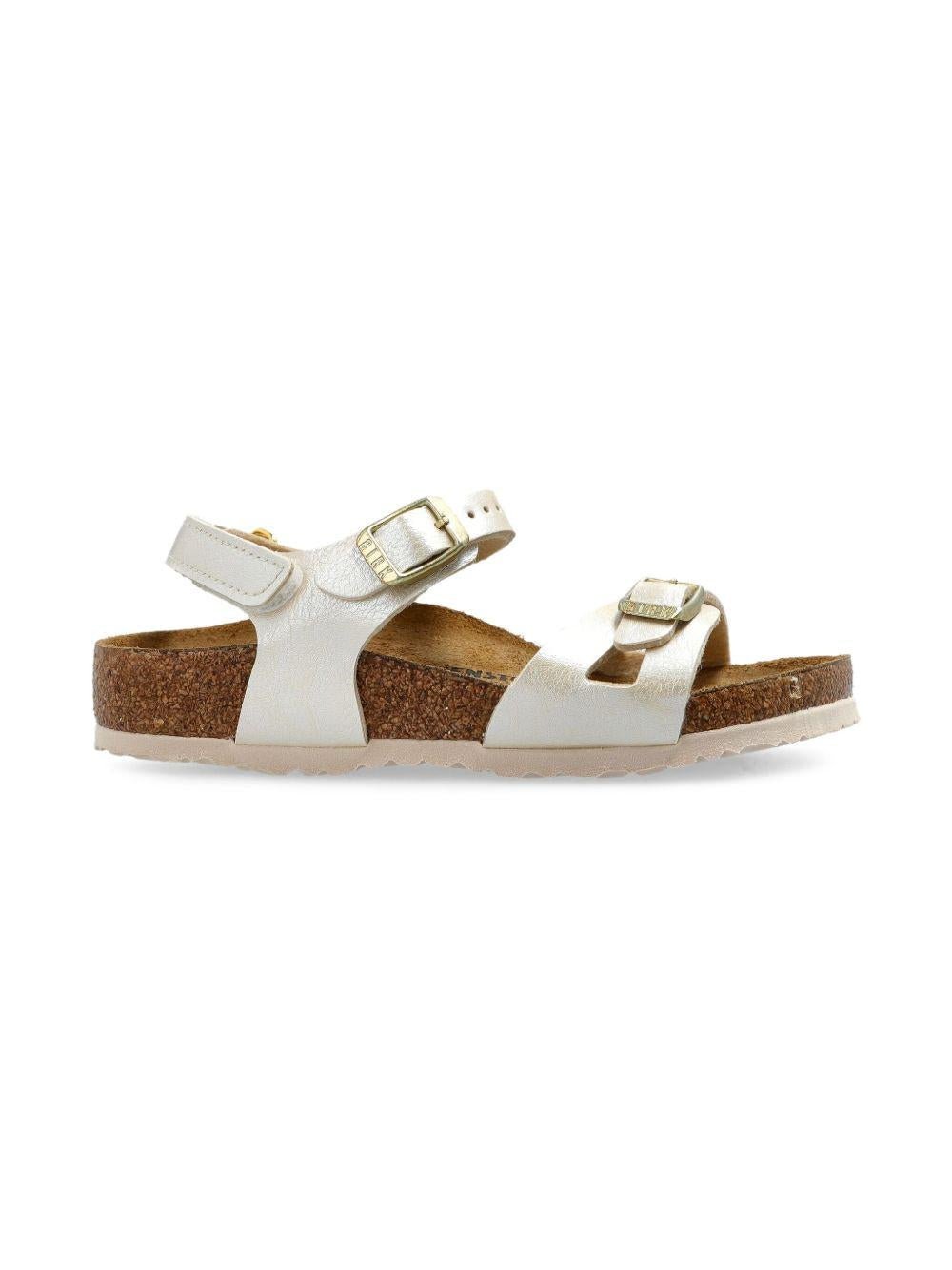 Sandali per bambina Birkenstock Kids Rio beige con cinturino posteriore - Rubino Kids