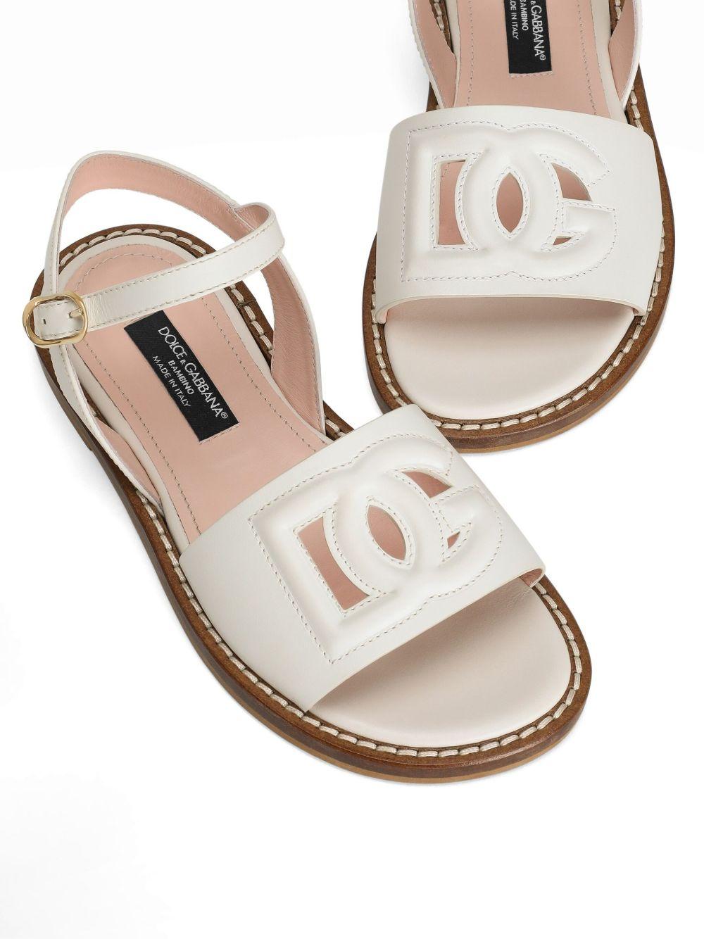 Sandali per bambina Dolce & Gabbana Kids bianco con dettaglio cut - out - Rubino Kids