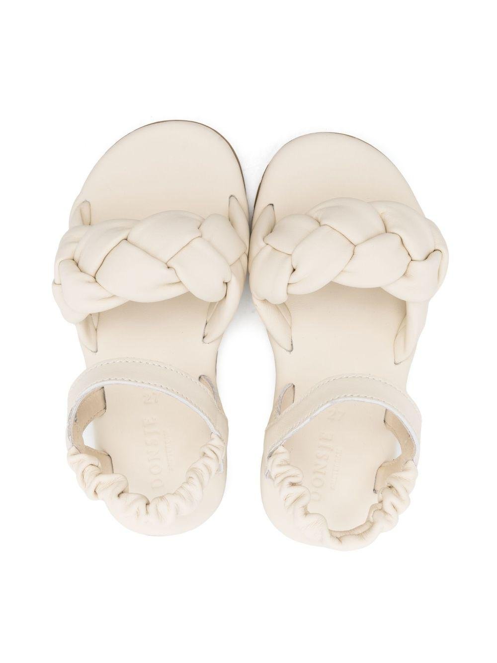 Sandali per bambina Donsje Benz beige con dettaglio intrecciato - Rubino Kids