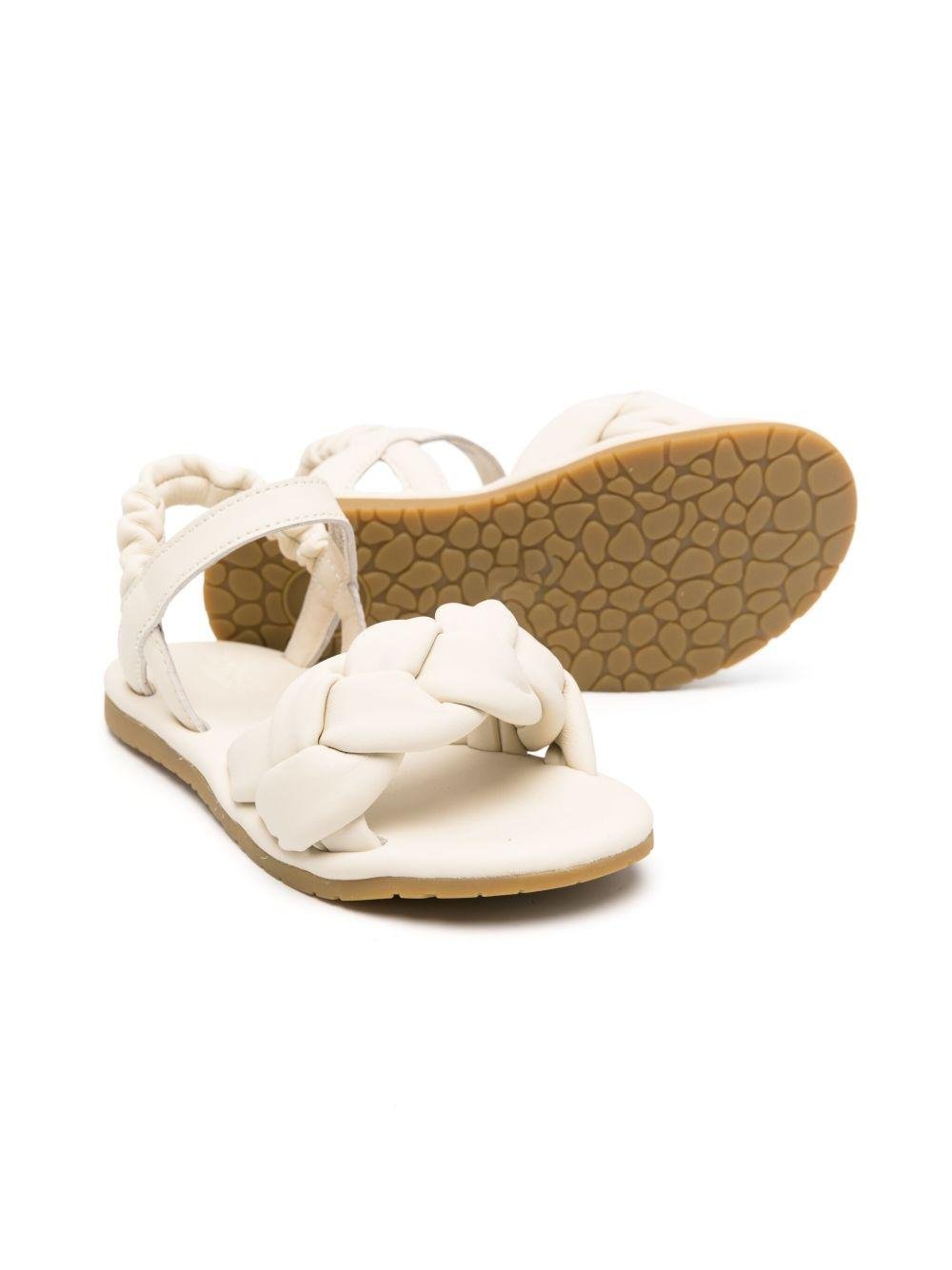 Sandali per bambina Donsje Benz beige con dettaglio intrecciato - Rubino Kids