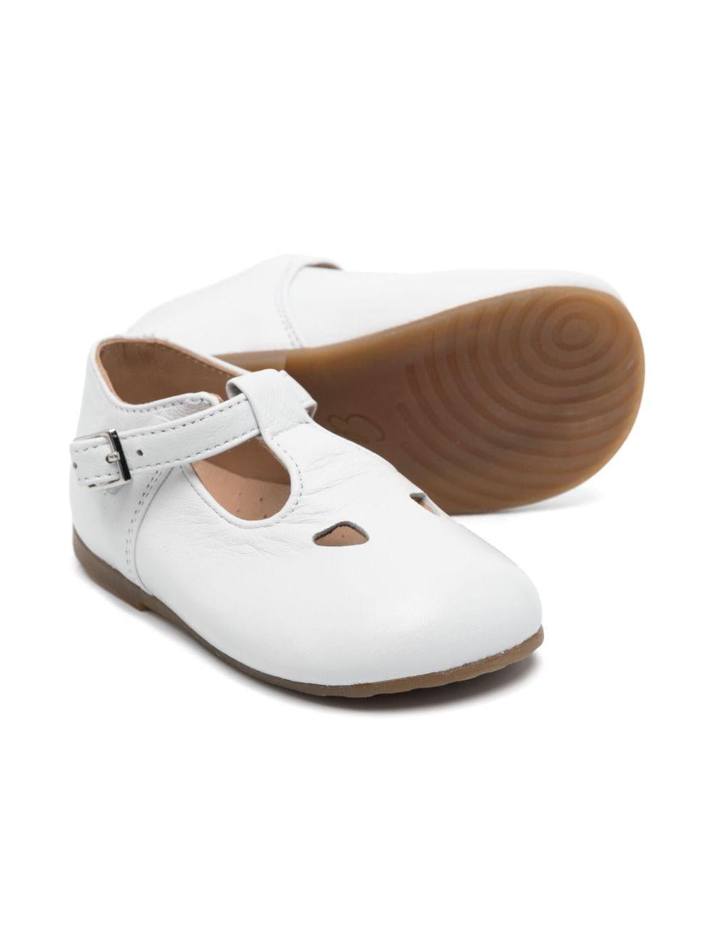 Sandali per bambina Eli1957 bianco in pelle con chiusura laterale con fibbia - Rubino Kids