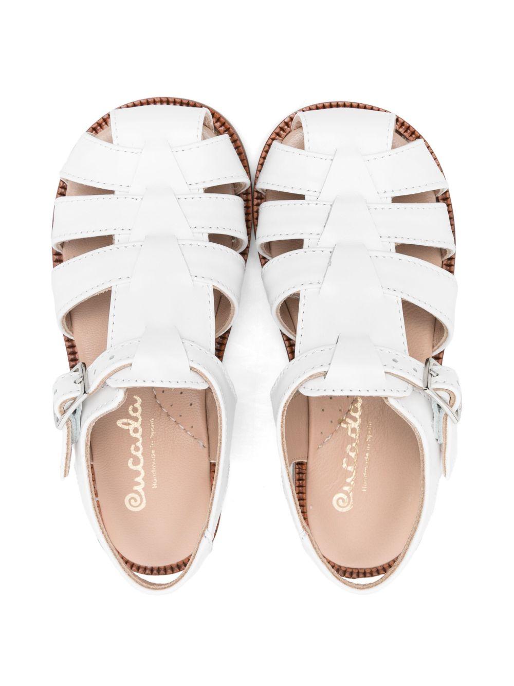 Sandali per bambina Eli1957 Crab bianco con chiusura con fibbia - Rubino Kids