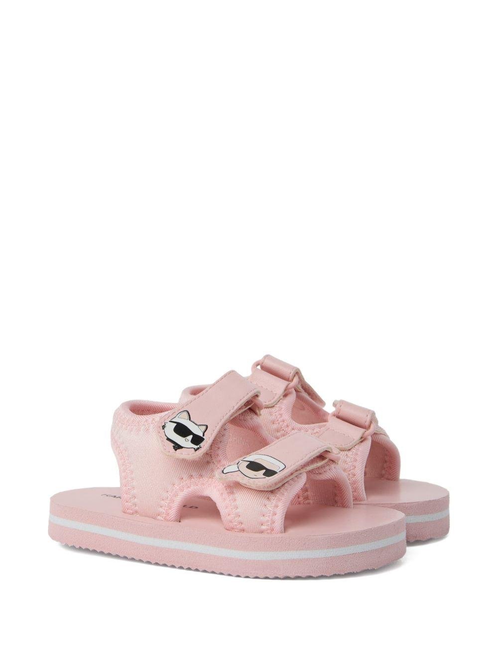 Sandali per bambina Karl Lagerfeld Kids rosa con applicazione - ikon - Rubino Kids