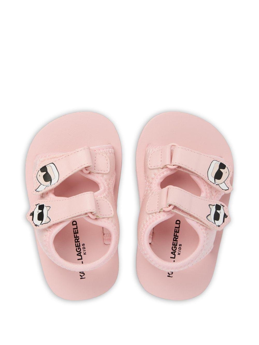 Sandali per bambina Karl Lagerfeld Kids rosa con applicazione - ikon - Rubino Kids