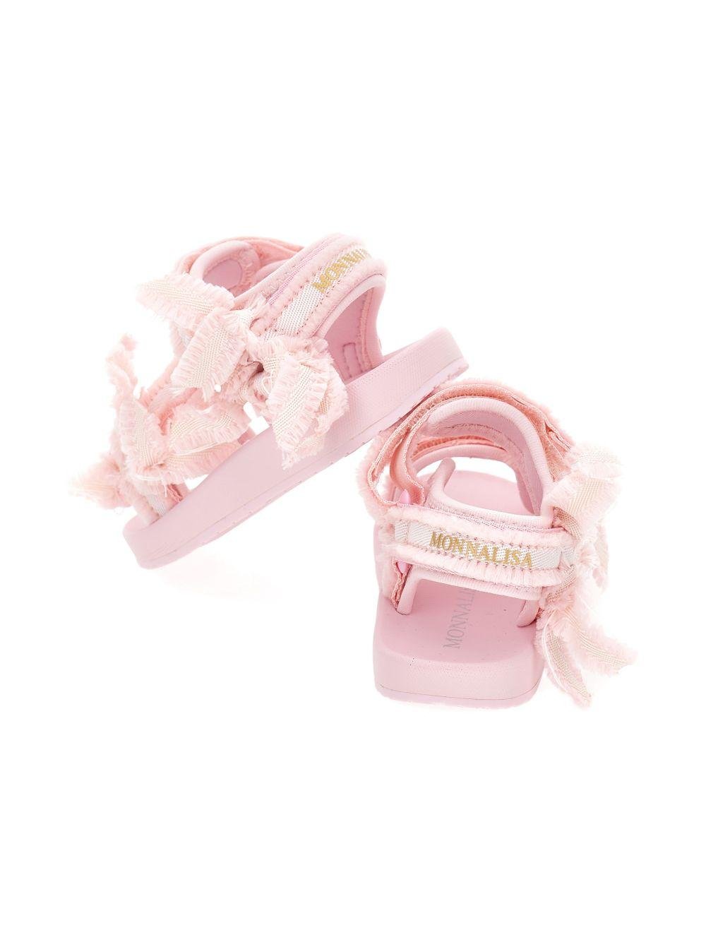 Sandali per bambina Monnalisa rosa a righe - Rubino Kids