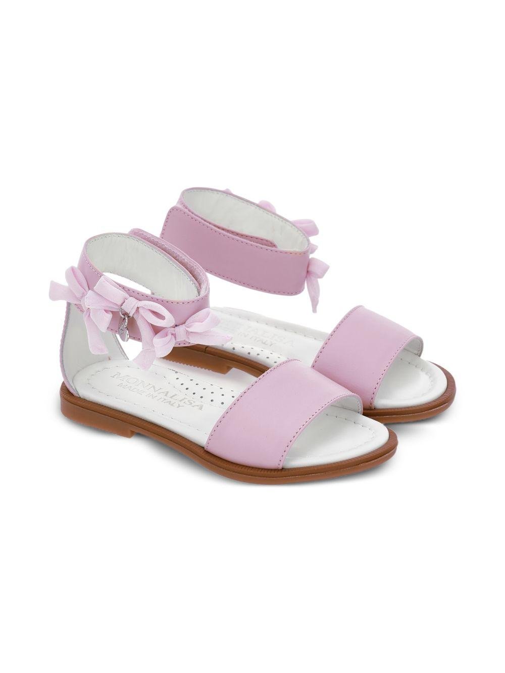 Sandali per bambina Monnalisa rosa con fiocco - Rubino Kids