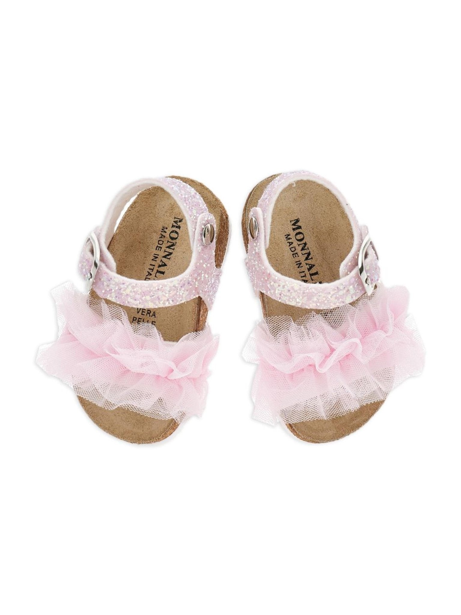 Sandali per bambina Monnalisa rosa con ruches - Rubino Kids