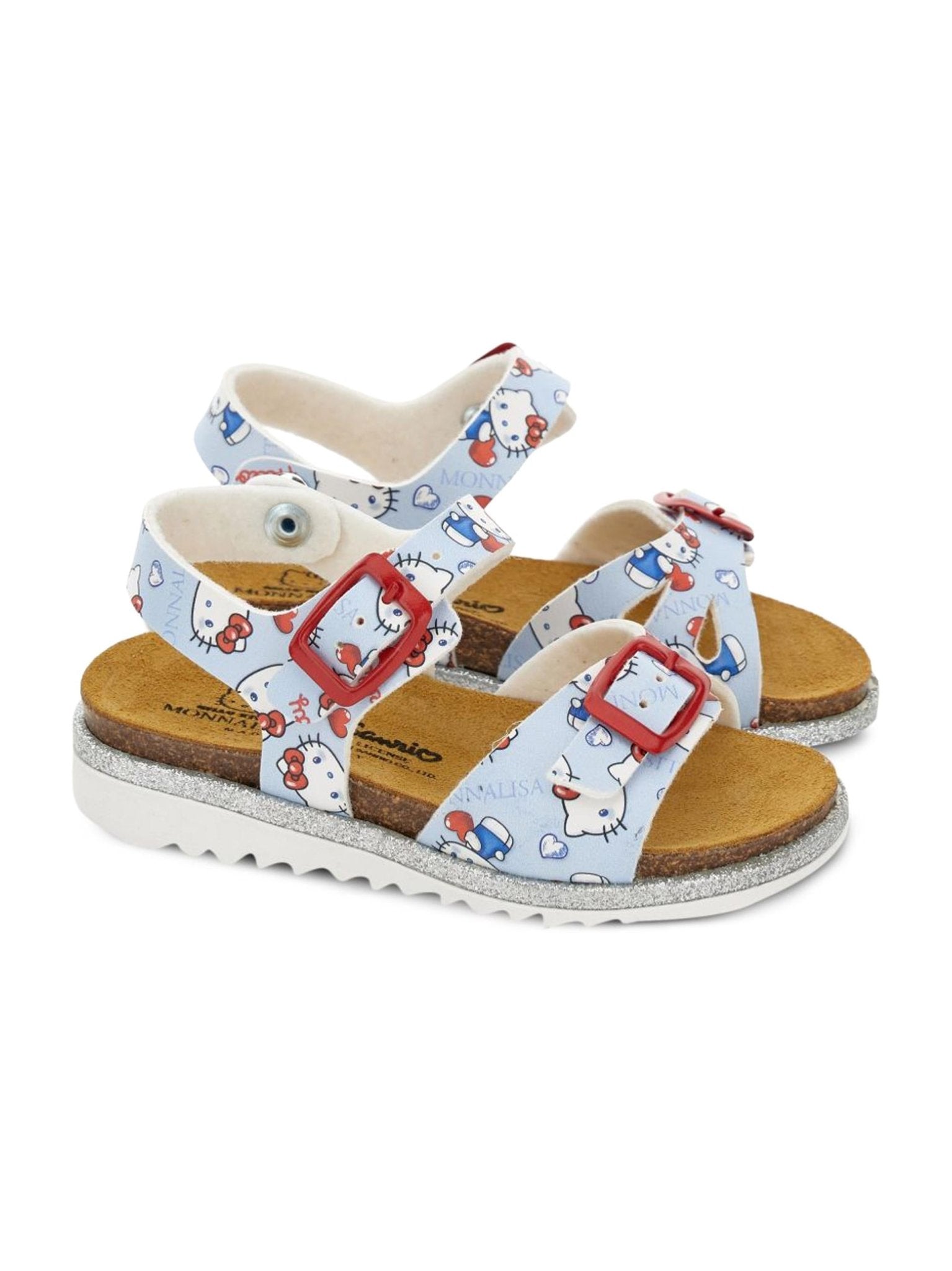 Sandali per bambina Monnalisa x Hello Kitty azzurro con fibbia - Rubino Kids