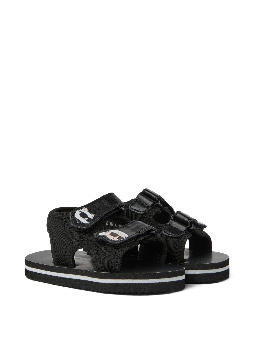 Sandali per bambini Karl Lagerfeld Kids nero con applicazione - ikon - Rubino Kids