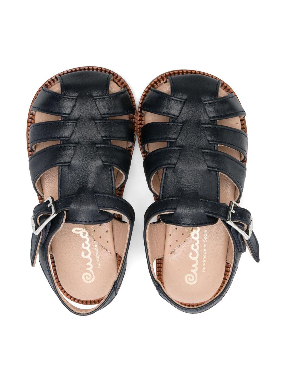 Sandali per bambino Eli1957 blu in pelle con chiusura laterale con fibbia - Rubino Kids