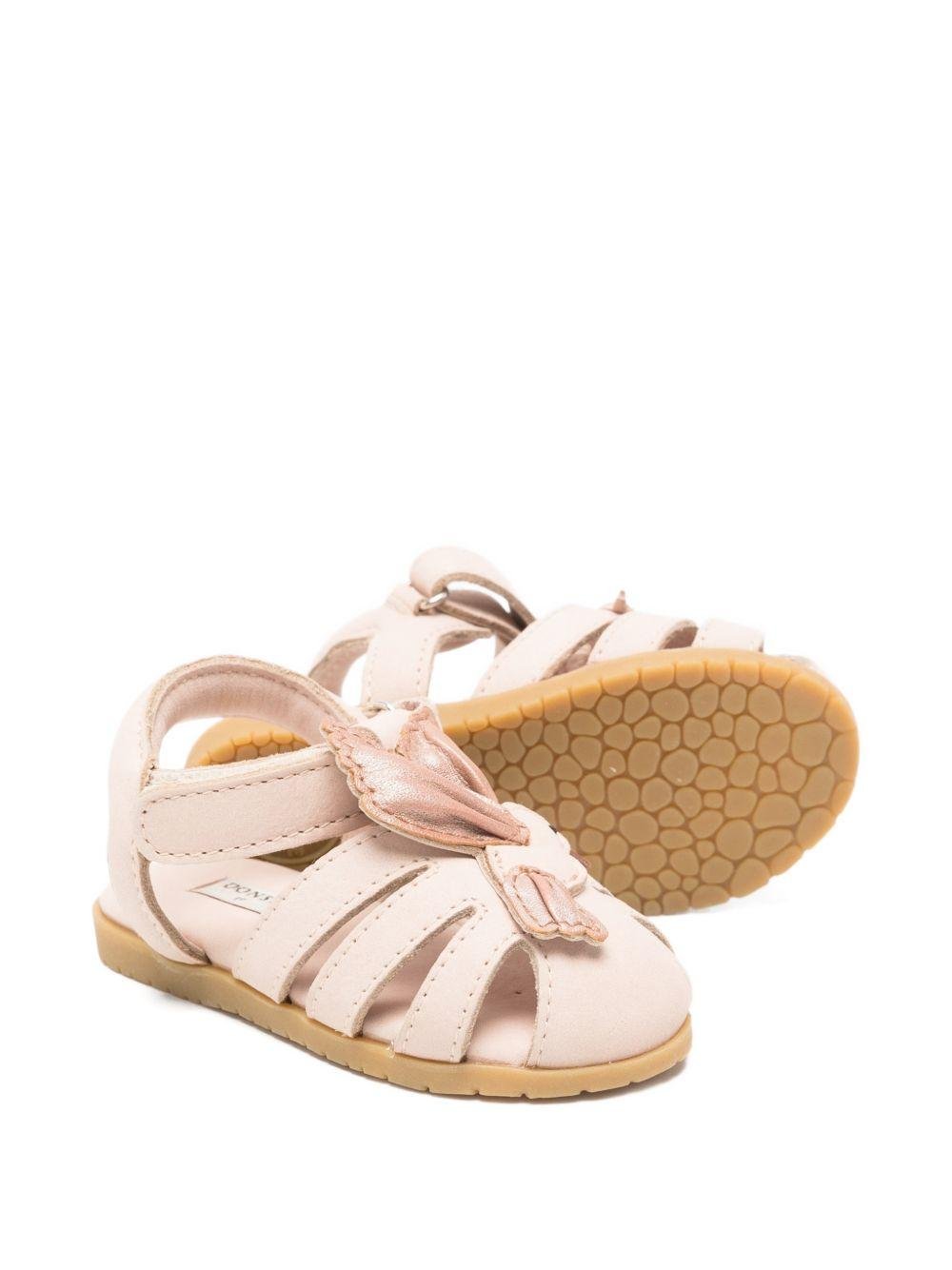 Sandali per neonata Donsje rosa con applicazione uccellino - Rubino Kids