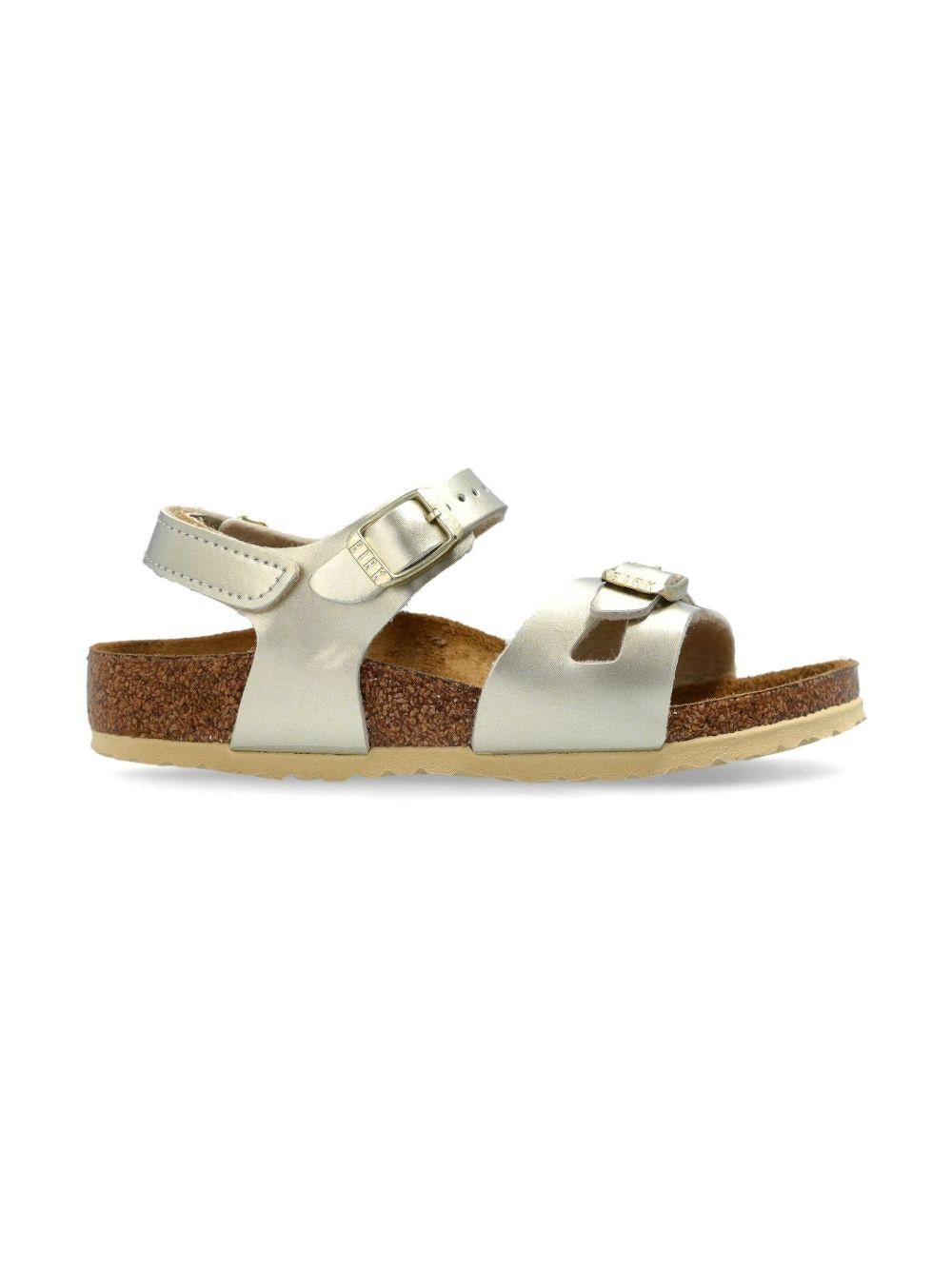Sandali Rio per bambina Birkenstock Kids color oro con cinturino alla caviglia - Rubino Kids