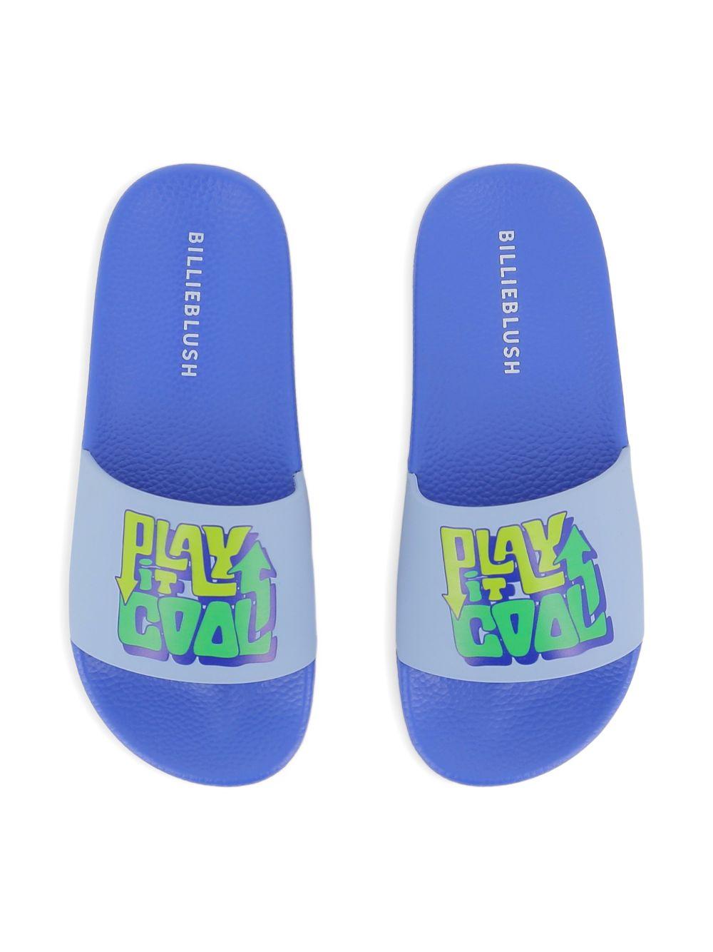 Sandali slides per bambino Billieblush blu con stampa grafica - Rubino Kids