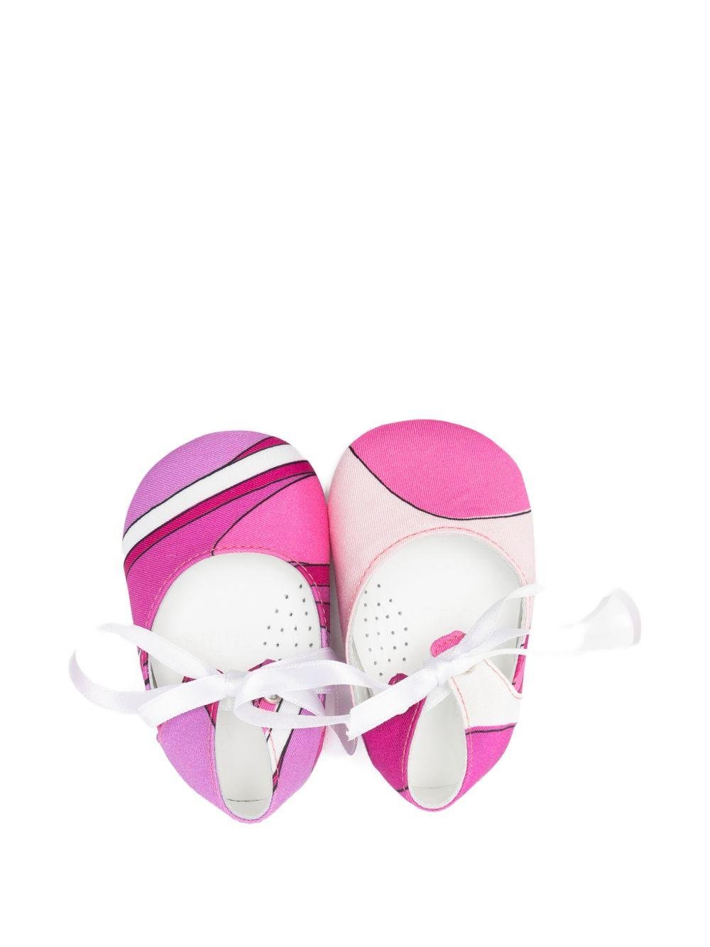 Scarpe per neonata Emilio Pucci Junior rosa con nastro - Rubino Kids