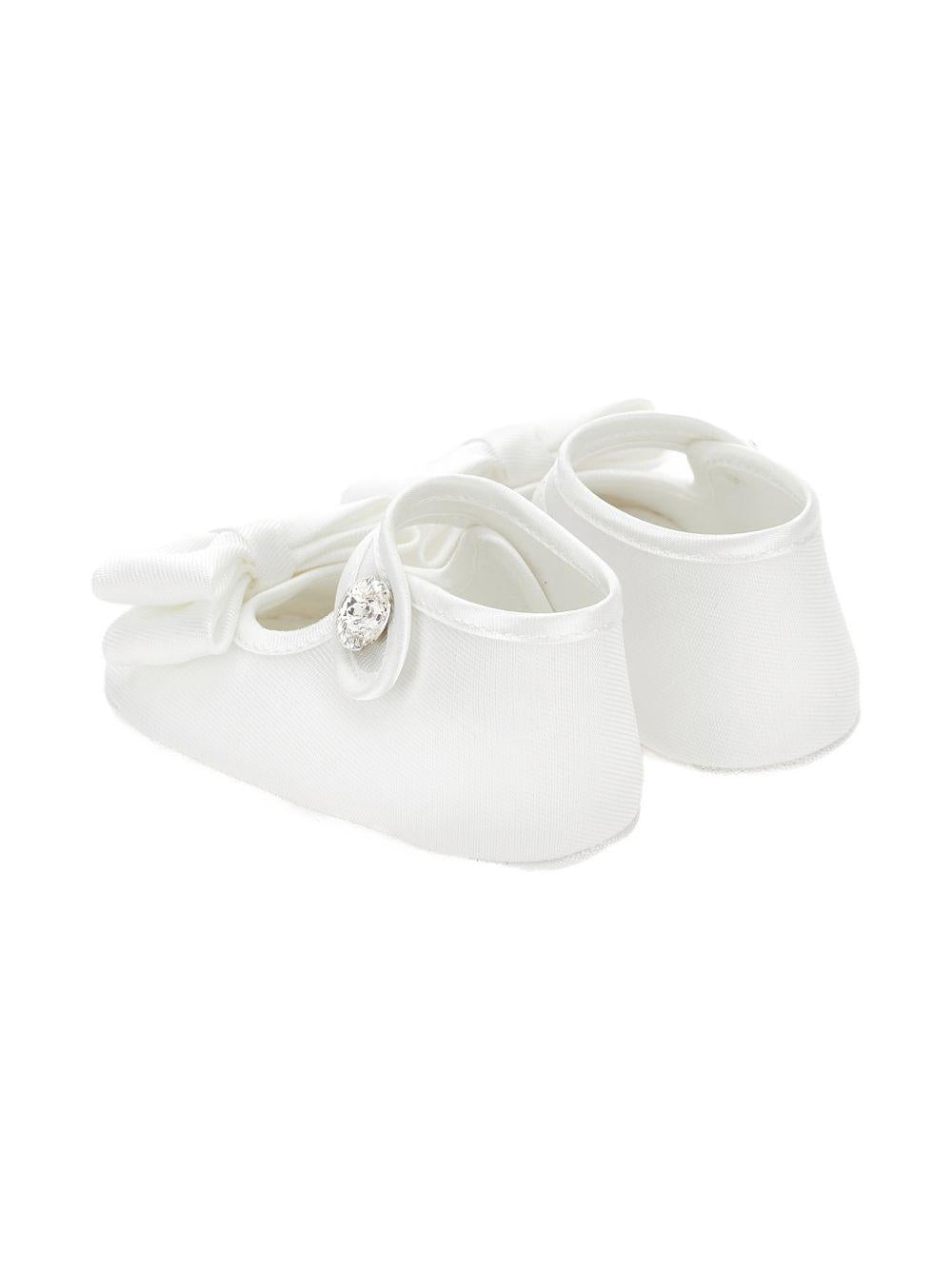 Scarpe per neonata Monnalisa bianche dettaglio con fiocco - Rubino Kids