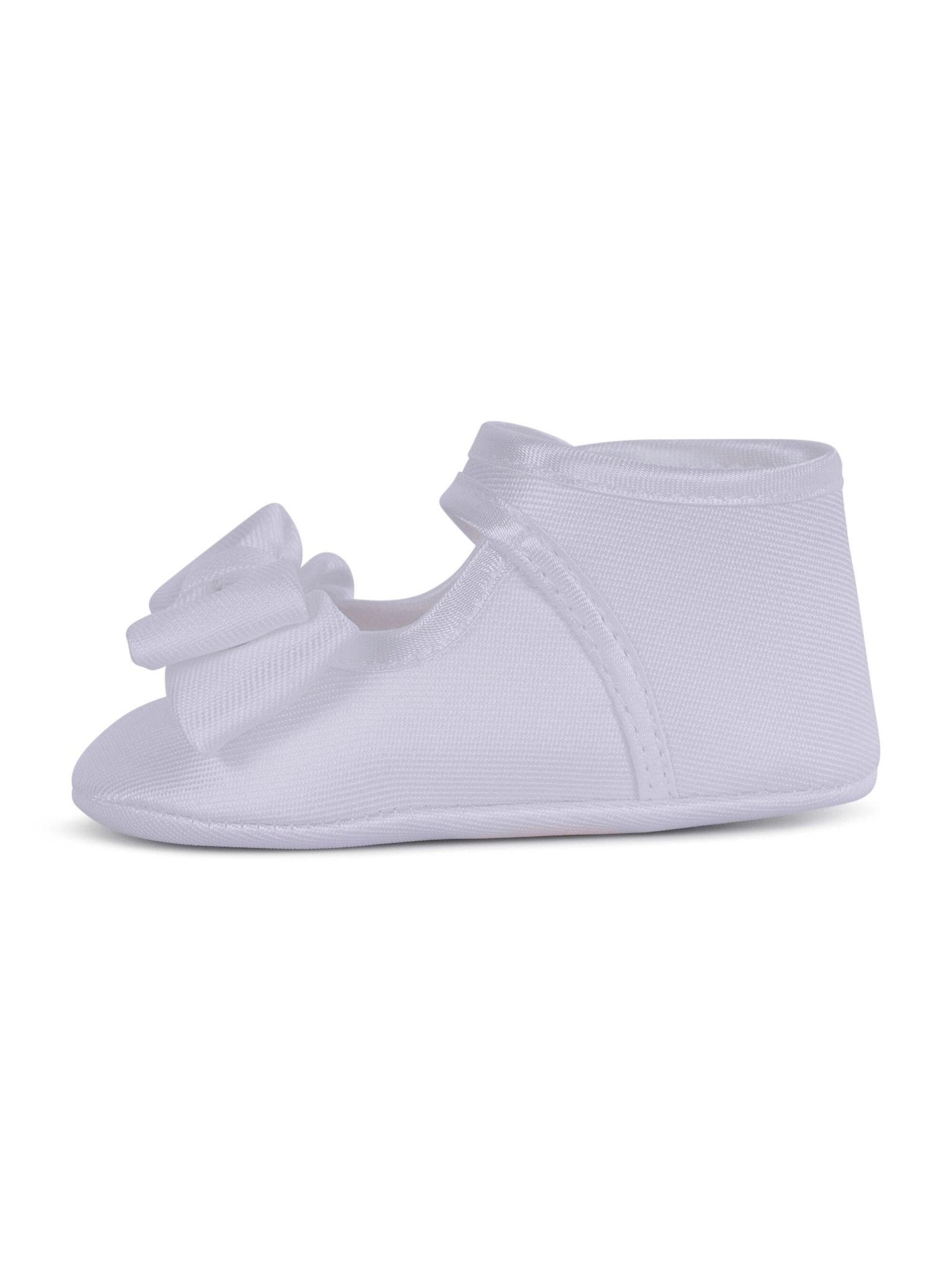 Scarpe per neonata Monnalisa bianche dettaglio con fiocco - Rubino Kids