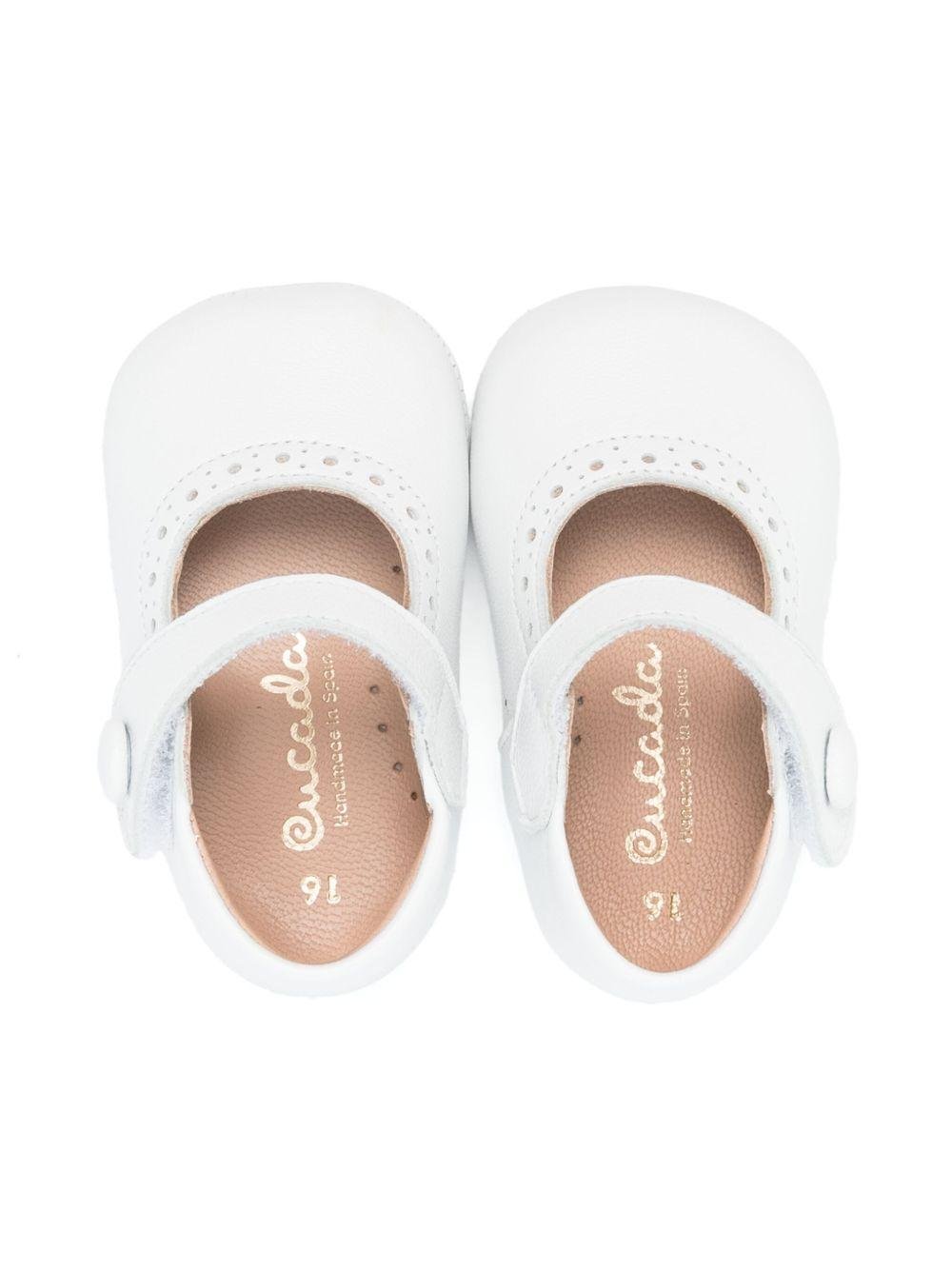 Scarpe primi passi per neonata Eli1957 bianco con soletta in pelle con logo - Rubino Kids