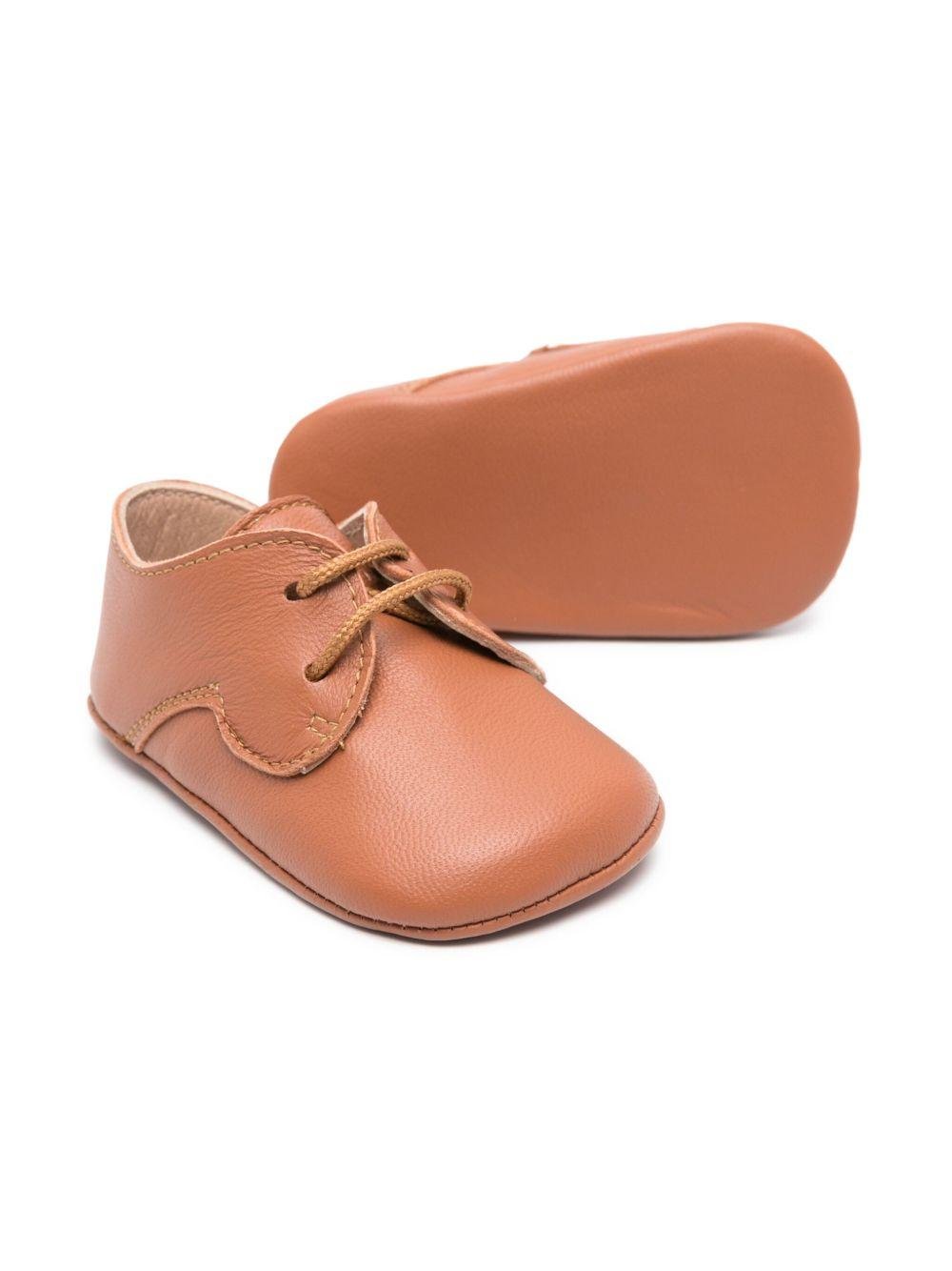 Scarpe primi passi per neonata Eli1957 marrone con soletta in pelle con logo - Rubino Kids