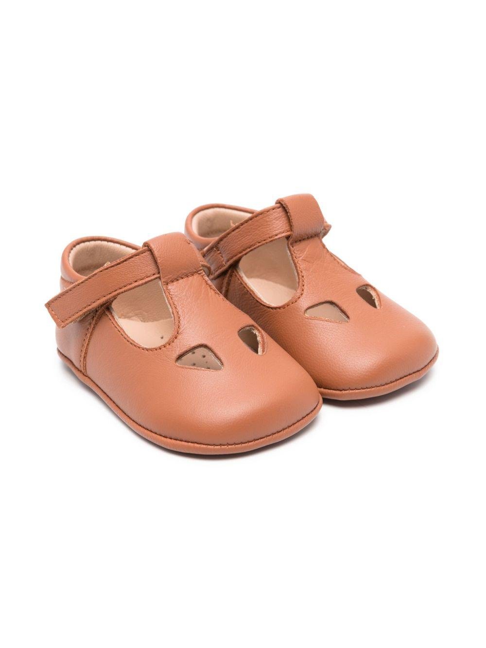 Scarpe primi passi per neonata Eli1957 marrone con soletta in pelle con logo - Rubino Kids