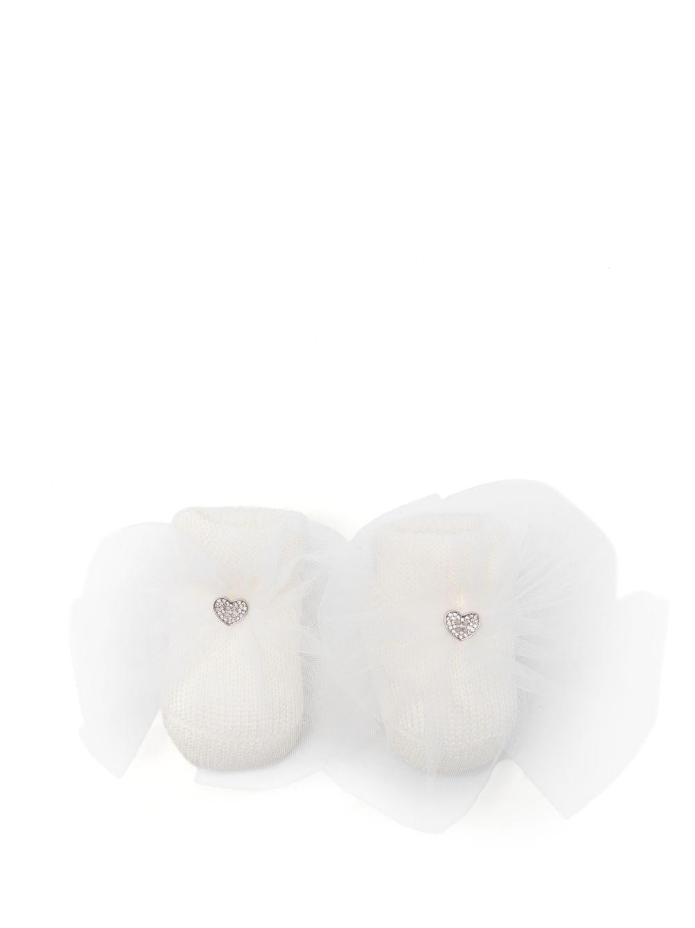 Scarpe primi passi per neonata Monnalisa bianco con fiocco - Rubino Kids