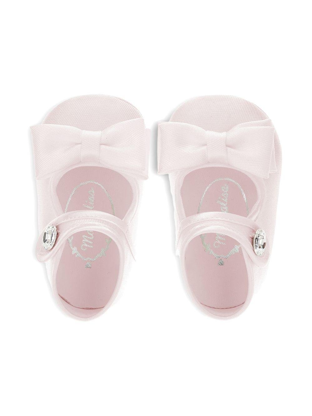 Scarpe primi passi per neonata Monnalisa rosa con dettaglio fiocco - Rubino Kids