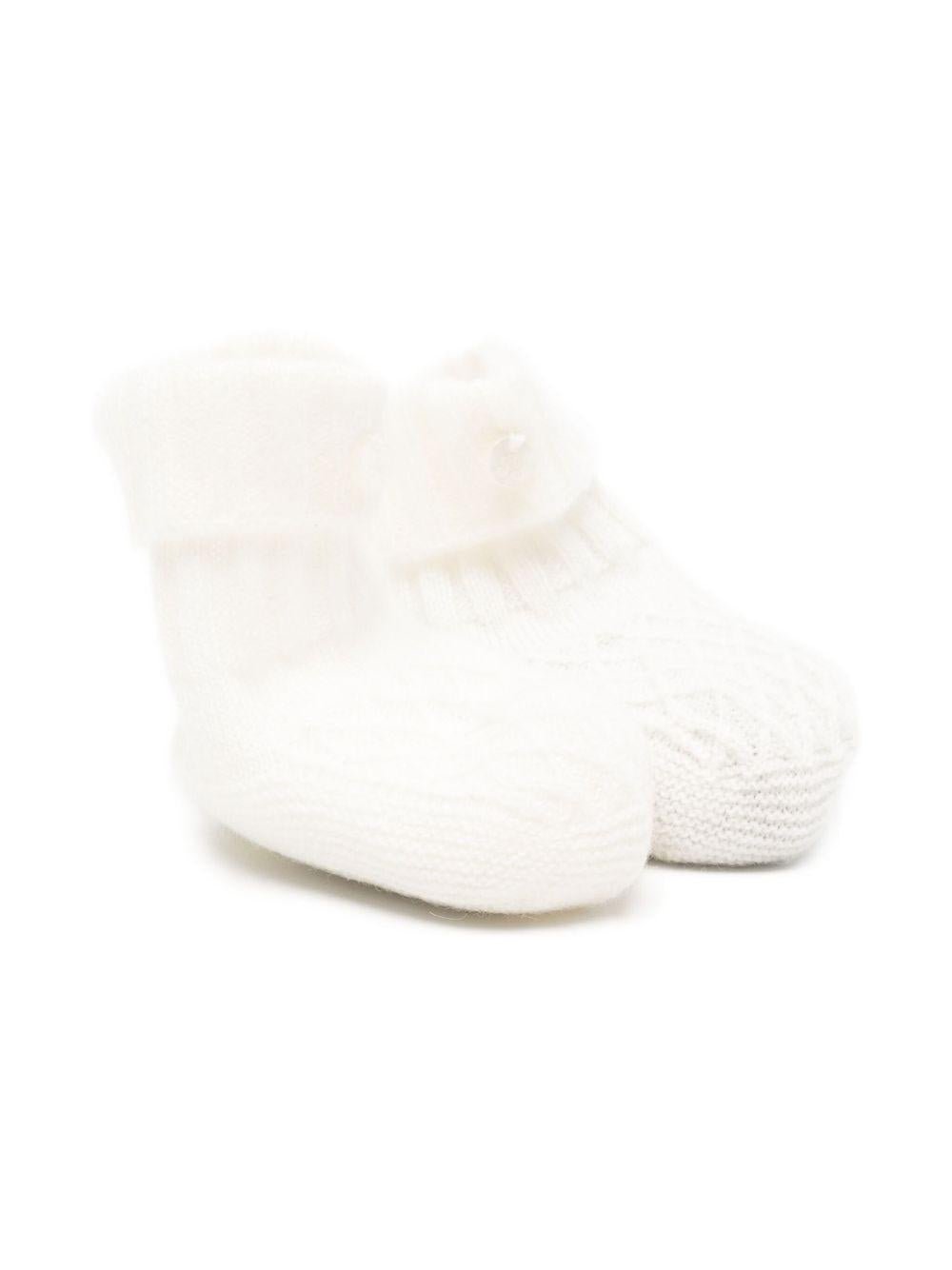 Scarpette prima passi per neonati Tartine Et Chocolat bianche con punta tonda - Rubino Kids