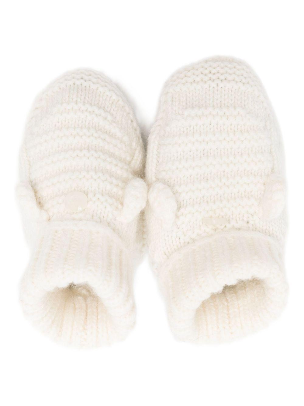 Scarpette primi passi per neonati Tartine Et Chocolat bianche con dettaglio pompon - Rubino Kids