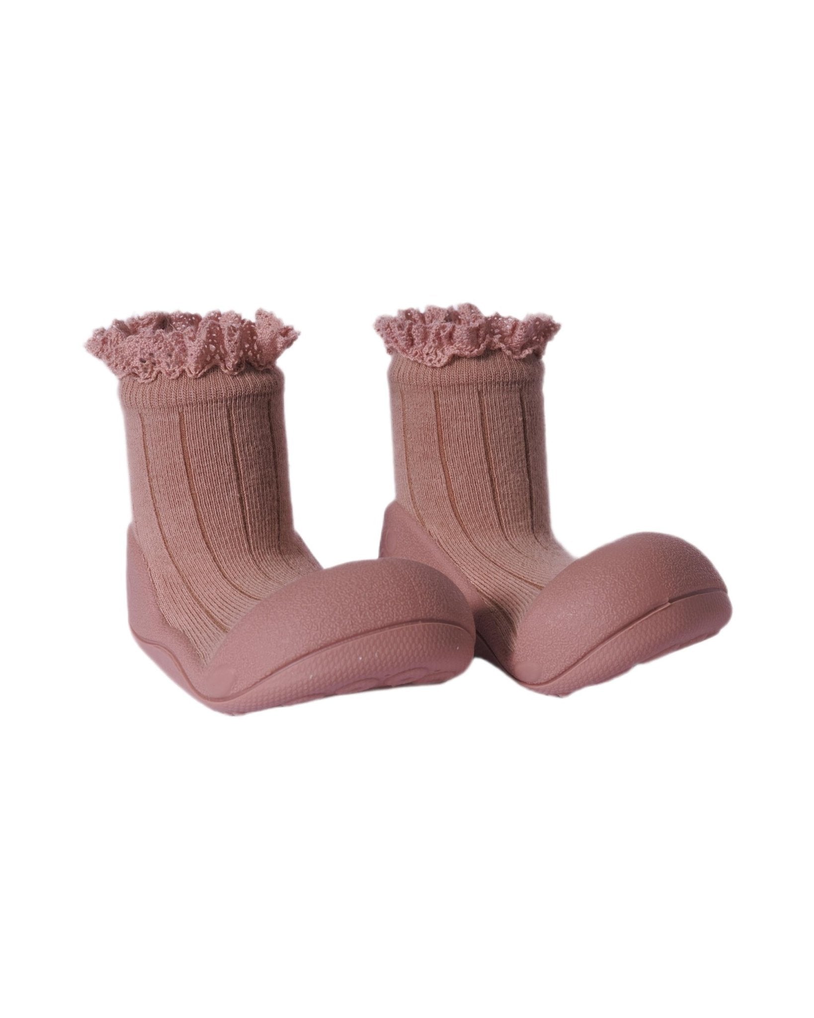Scarpine primi passi Frill per neonata Attipas rosa con tessuto a coste - Rubino Kids