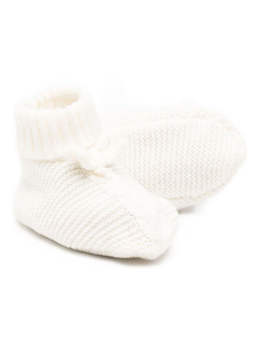 Scarpine primi passi per neonati Tartine Et Chocolat bianche con fiocco - Rubino Kids