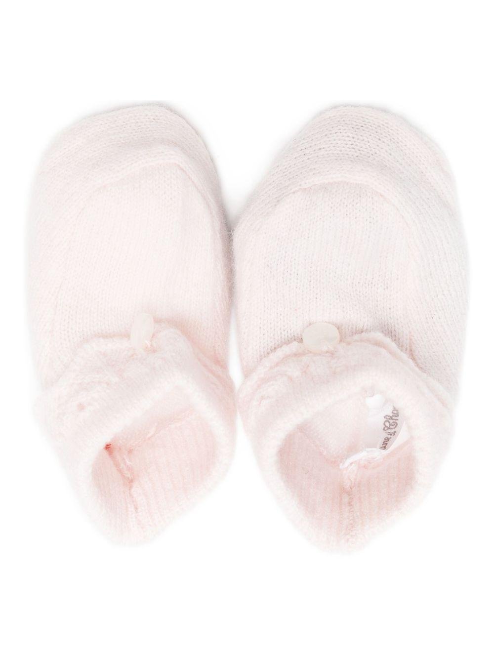 Scarpine primi passi per neonati Tartine Et Chocolat rosa con lavorazione a maglia - Rubino Kids